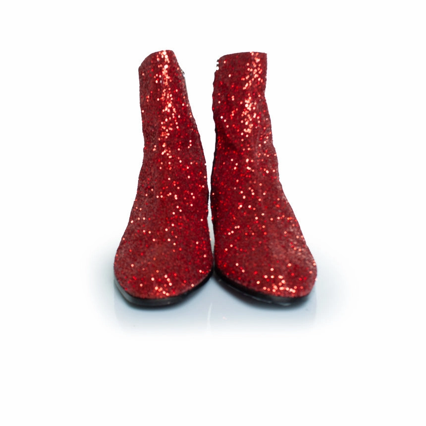 Red glitter Caleb zippered boots
