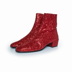 Red glitter Caleb zippered boots Buy Mens Chukkas online shop