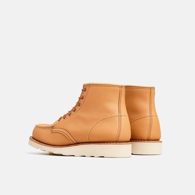 Red Wing Heritage Classic 3383 Women's Tan Leather Moc Toe 6-Inch Ankle Boots