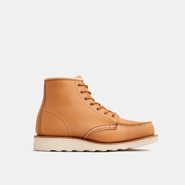Red Wing Heritage Classic 3383 Women's Tan Leather Moc Toe 6-Inch Ankle Boots