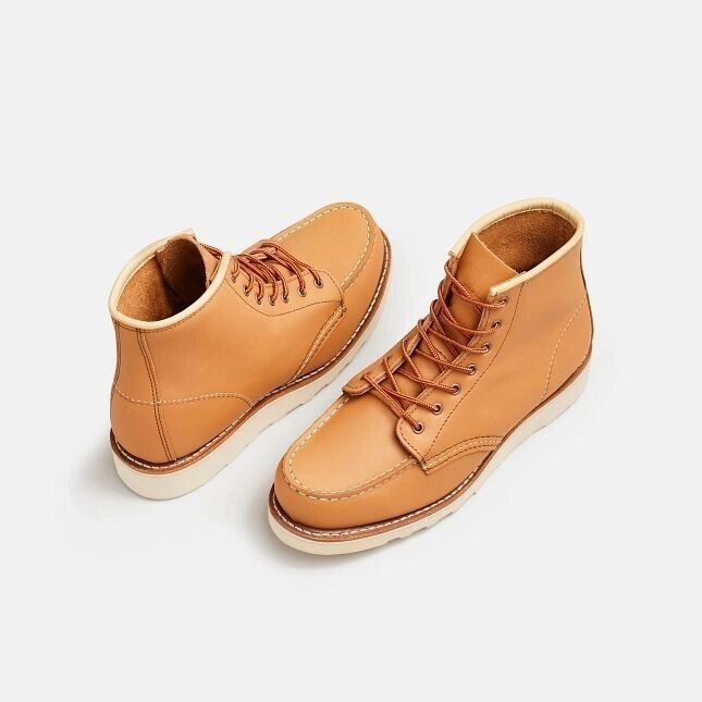 Red Wing Heritage Classic 3383 Women's Tan Leather Moc Toe 6-Inch Ankle Boots