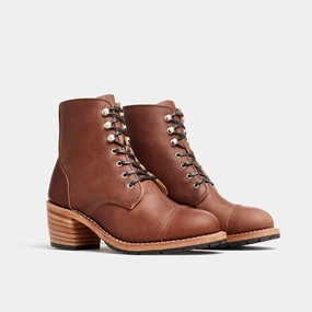 Red Wing Heritage Eileen 3399 Boots Women's Brown Leather Toe Cap Block Heel Womens Boot Deals Today
