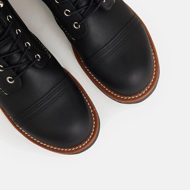 Red Wing Iron Ranger 8084 Men's Black Leather Toe Cap Comfort 6-Inch Ankle Boots