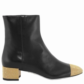Rene Caovilla Bonnie 40 Leather Ankle Boots Discount Stylish Womens Boots