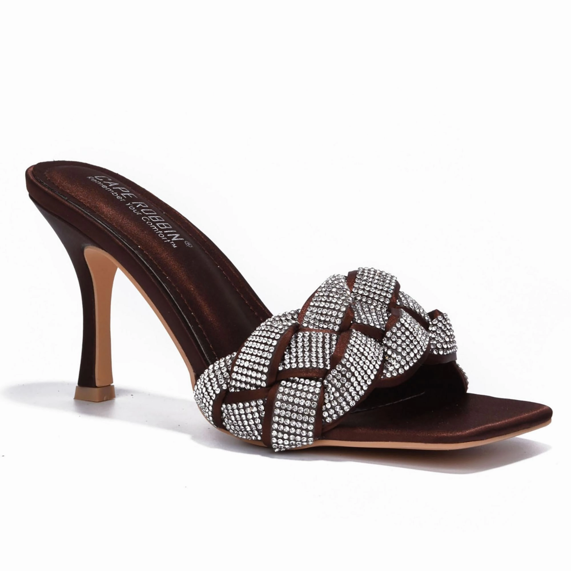 Rewind Womens Satin Embellished Heels