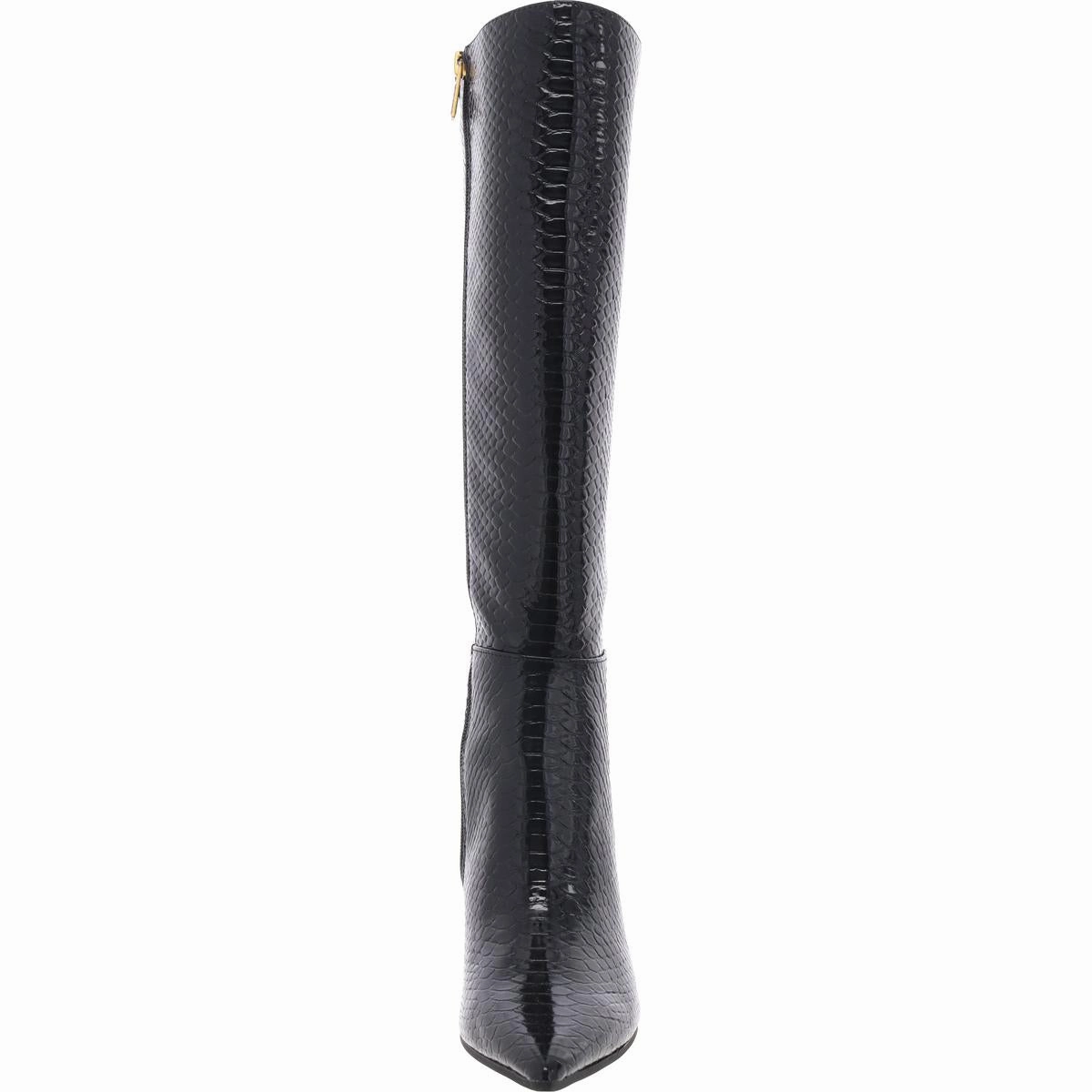 Richee Womens Zipper Patent Knee-High Boots