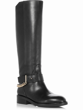 RILEY Womens Leather Round toe Knee-High Boots Womens Dress Boots for less