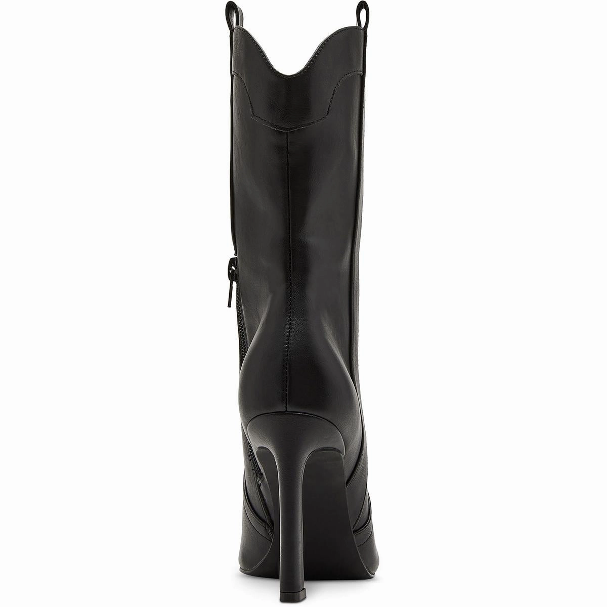 River  Womens Solid Faux Leather Mid-Calf Boots