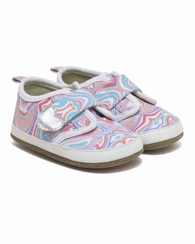 Robeez Swirl Heart Canvas First Kick Discount Girls Shoes with deals