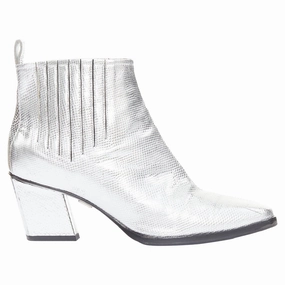 Roger Vivier silver leather block heel booties Promo on Womens Fashionable Boots