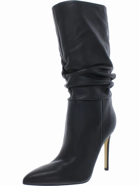 Romy Womens Suede Pull On Mid-Calf Boots Womens Dress Boots for less