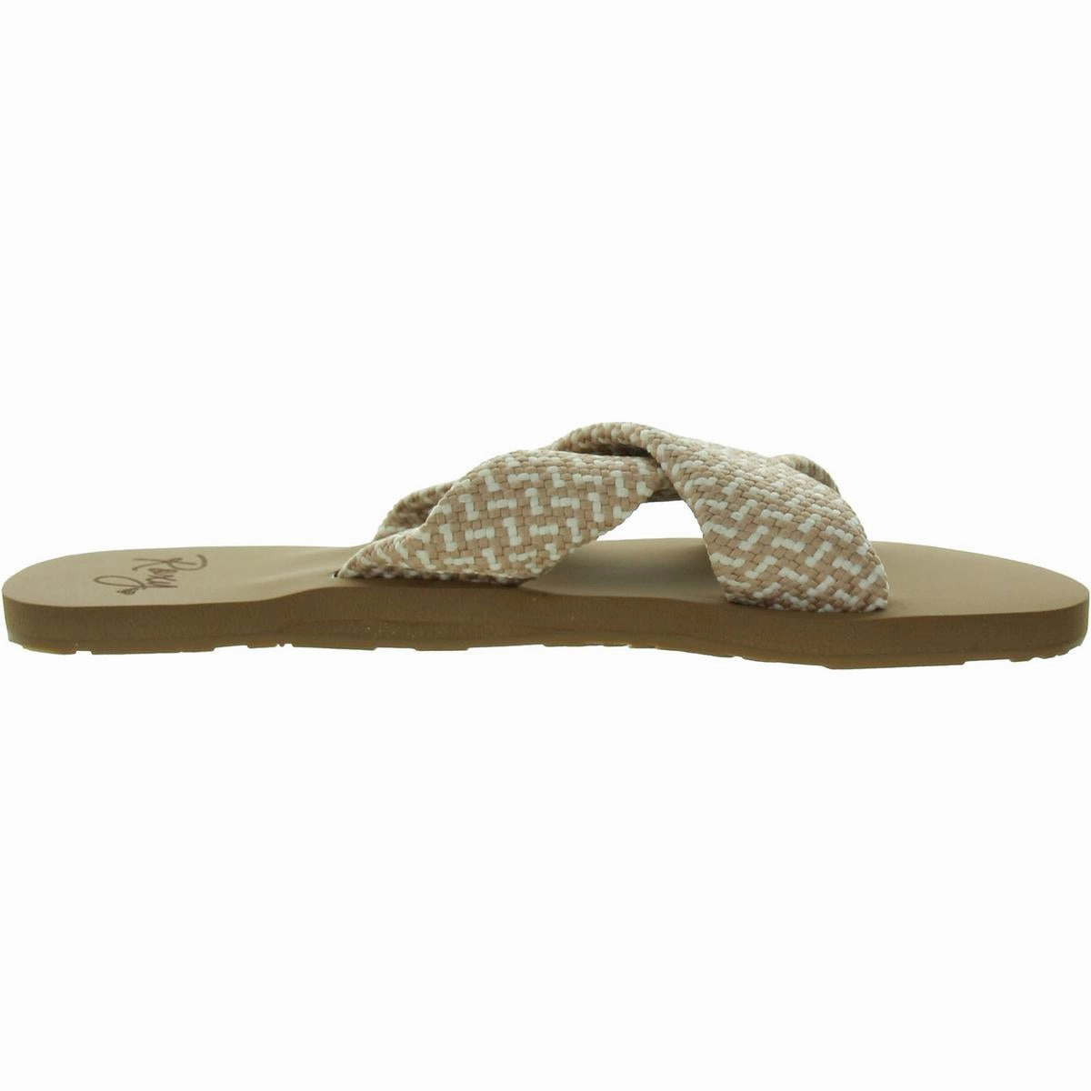 Roselani Womens Faux Leather Criss Cross Slide Sandals