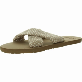 Roselani Womens Faux Leather Criss Cross Slide Sandals Affordable Womens Sandals outlet