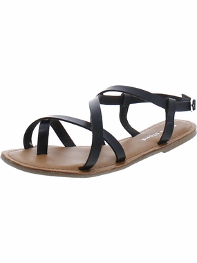 Roxxie  Womens Faux Leather Open Toe Strappy Sandals Womens Sandals discount online