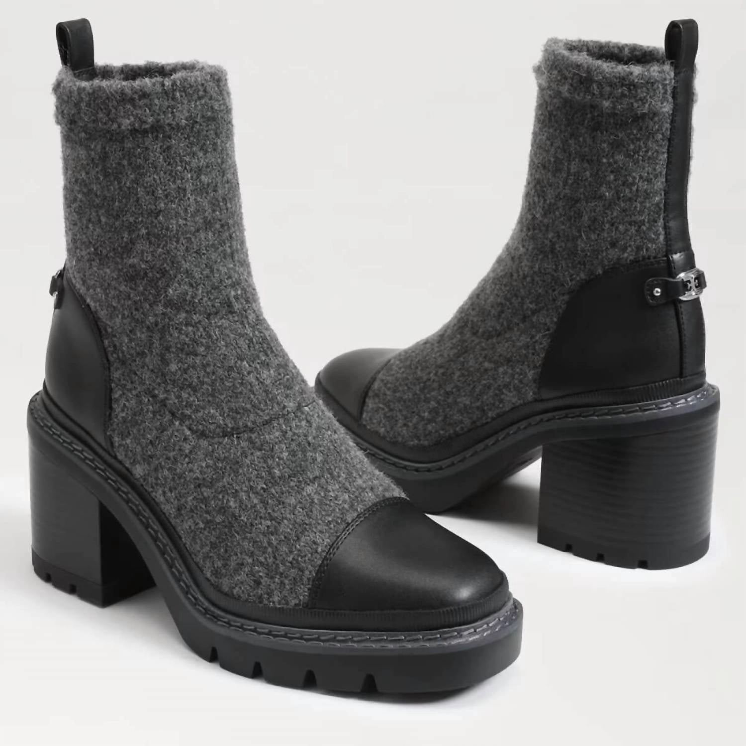 Rozanna Knit Bootie In Charcoal/black