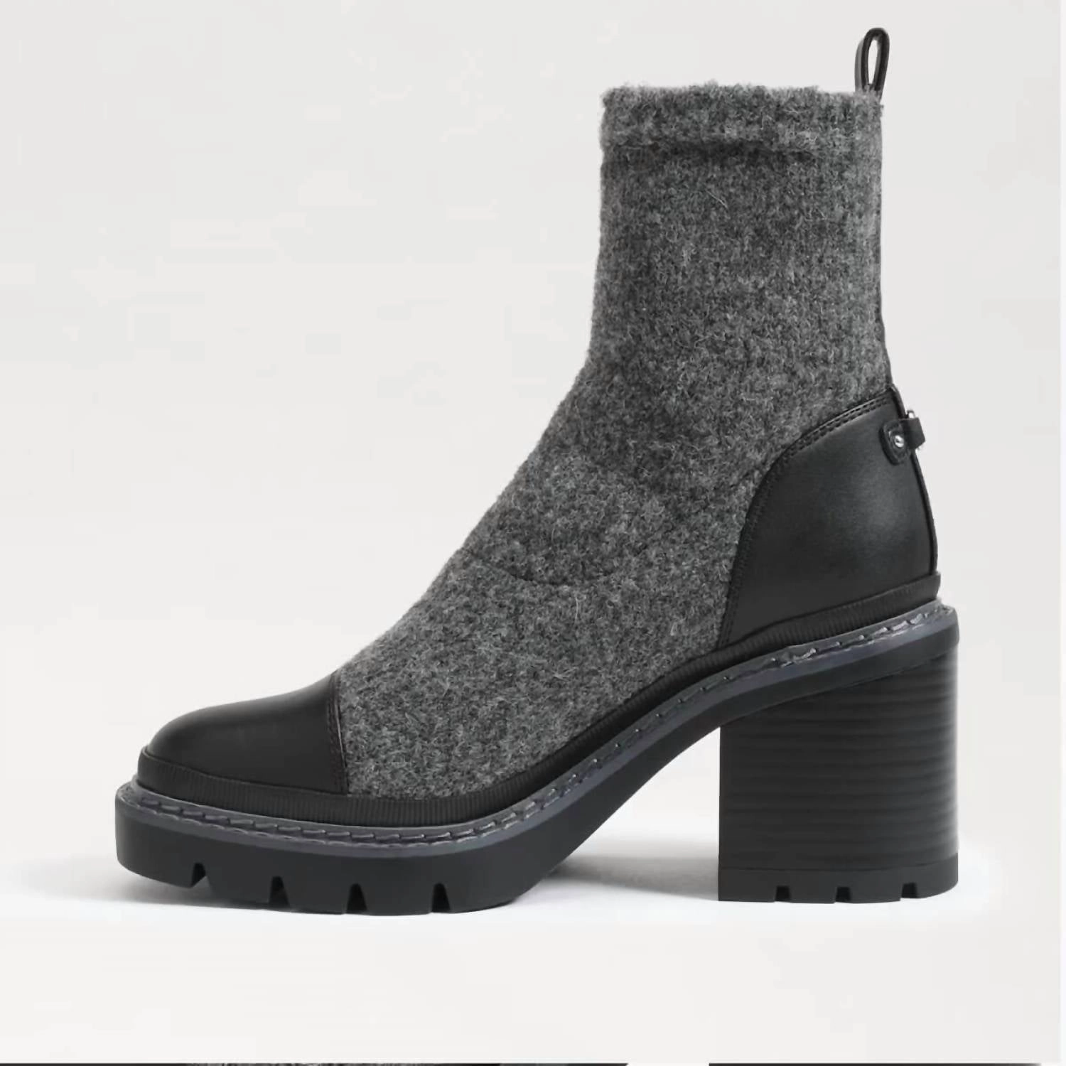 Rozanna Knit Bootie In Charcoal/black
