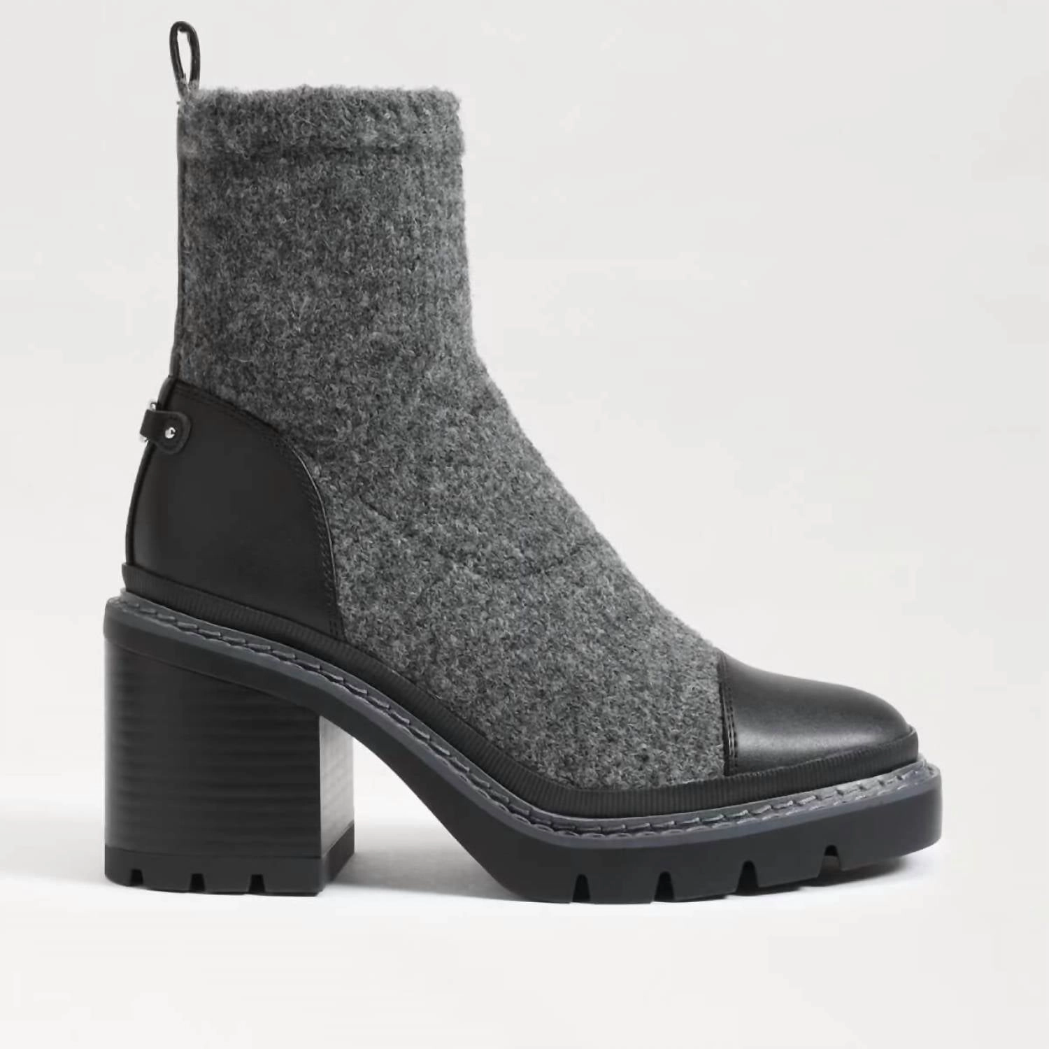Rozanna Knit Bootie In Charcoal/black