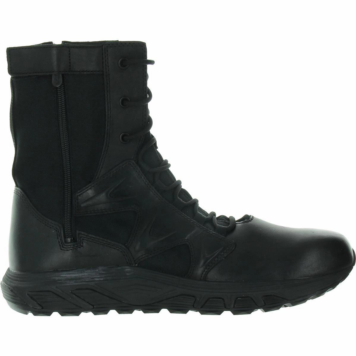 Ruch Tall Zip Mens Mixed Media Leather Combat & Lace-Up Boots
