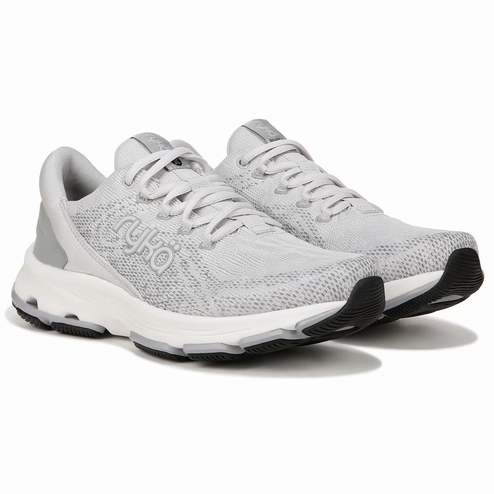 Ryka Devotion X Sneakers Women's 8 Metallic Silver Lace Up Walking Shoes RHS4126