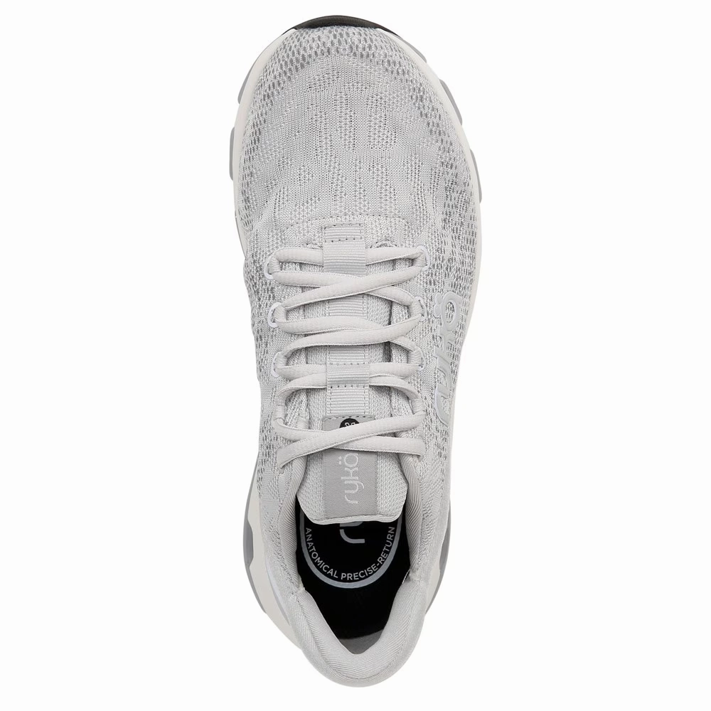 Ryka Devotion X Sneakers Women's 8 Metallic Silver Lace Up Walking Shoes RHS4126