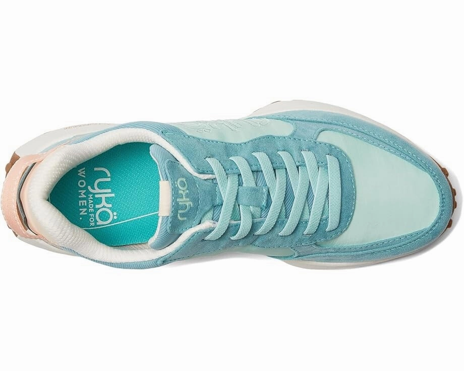Ryka Jog On Sneakers Womens 7.5 Green Faux Leather Athletic Walking Shoes TF7118