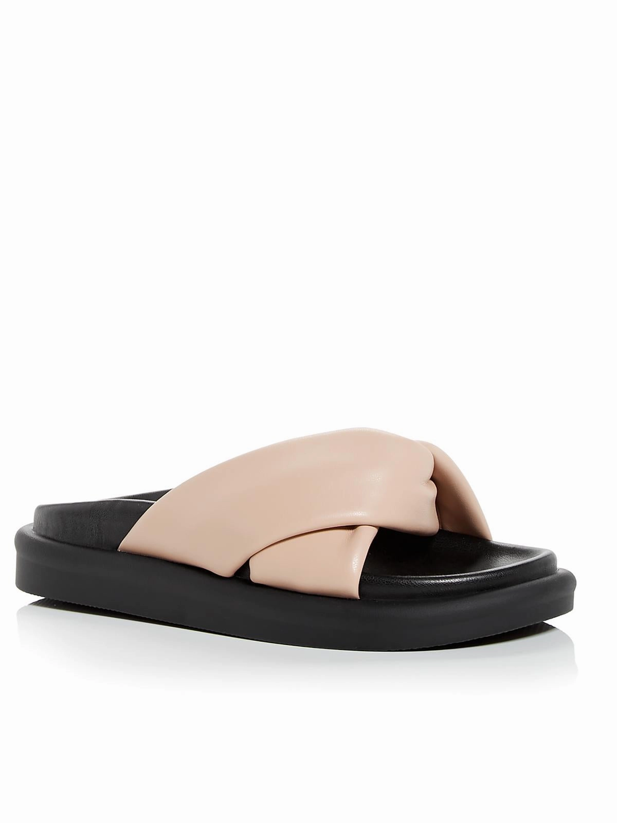 Ryle Womens Faux Leather Slip On Slide Sandals
