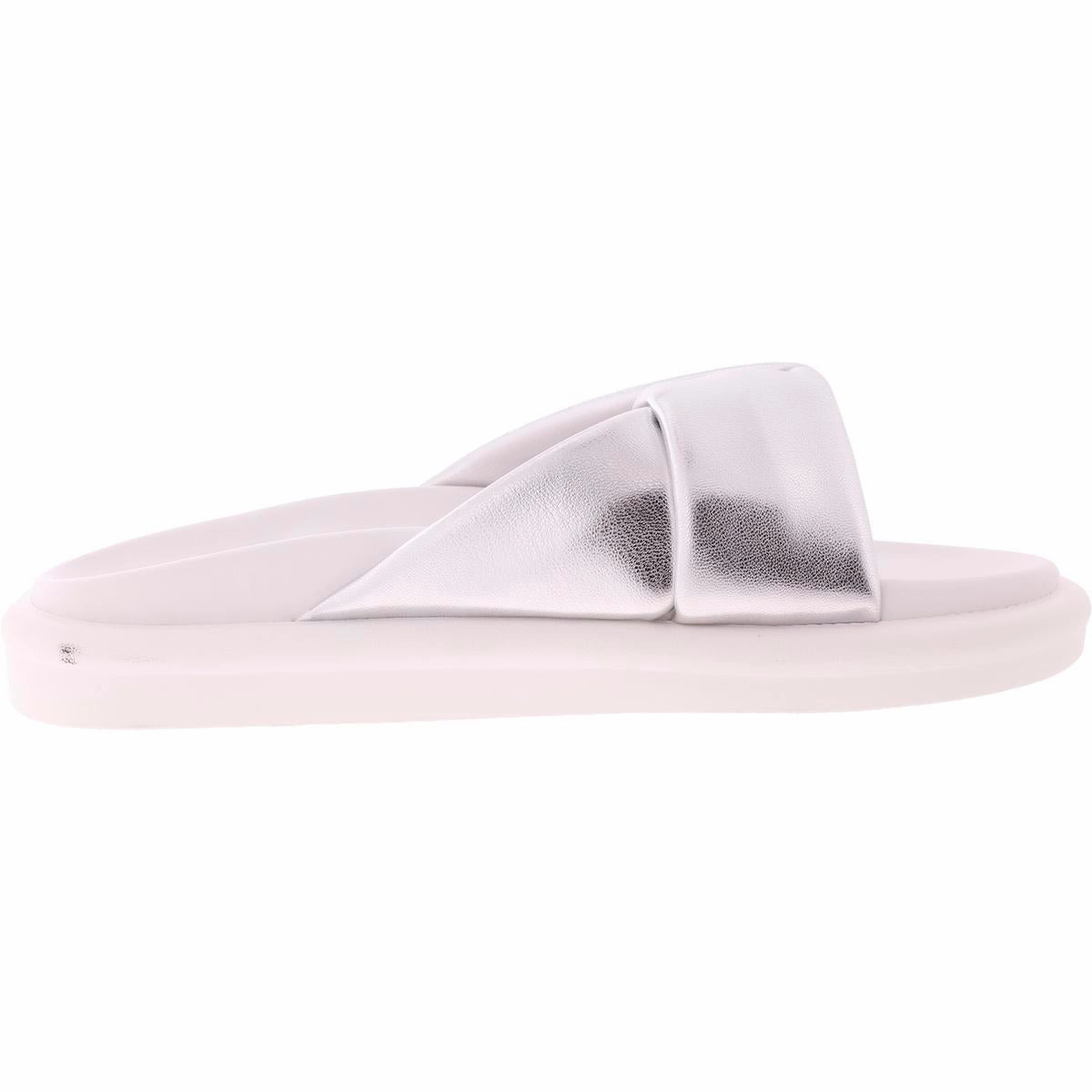 Ryle Womens Faux Leather Slip On Slide Sandals