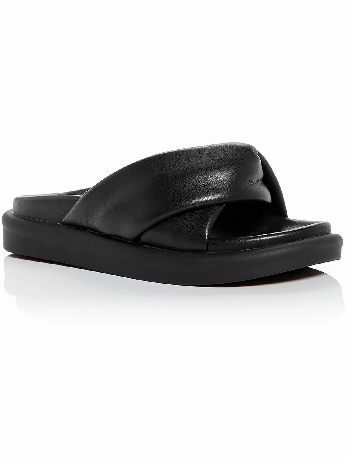 Ryle Womens Faux Leather Slip On Slide Sandals