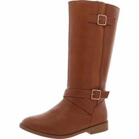 Rylie Womens Zipper Faux Leather Knee-High Boots Womens Boots clearance deals