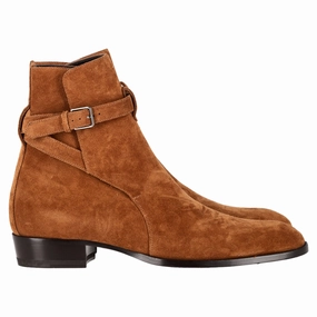 Saint Laurent Wyatt 30 Jodhpur Boots in Brown Suede Buy Mens Chukkas online shop