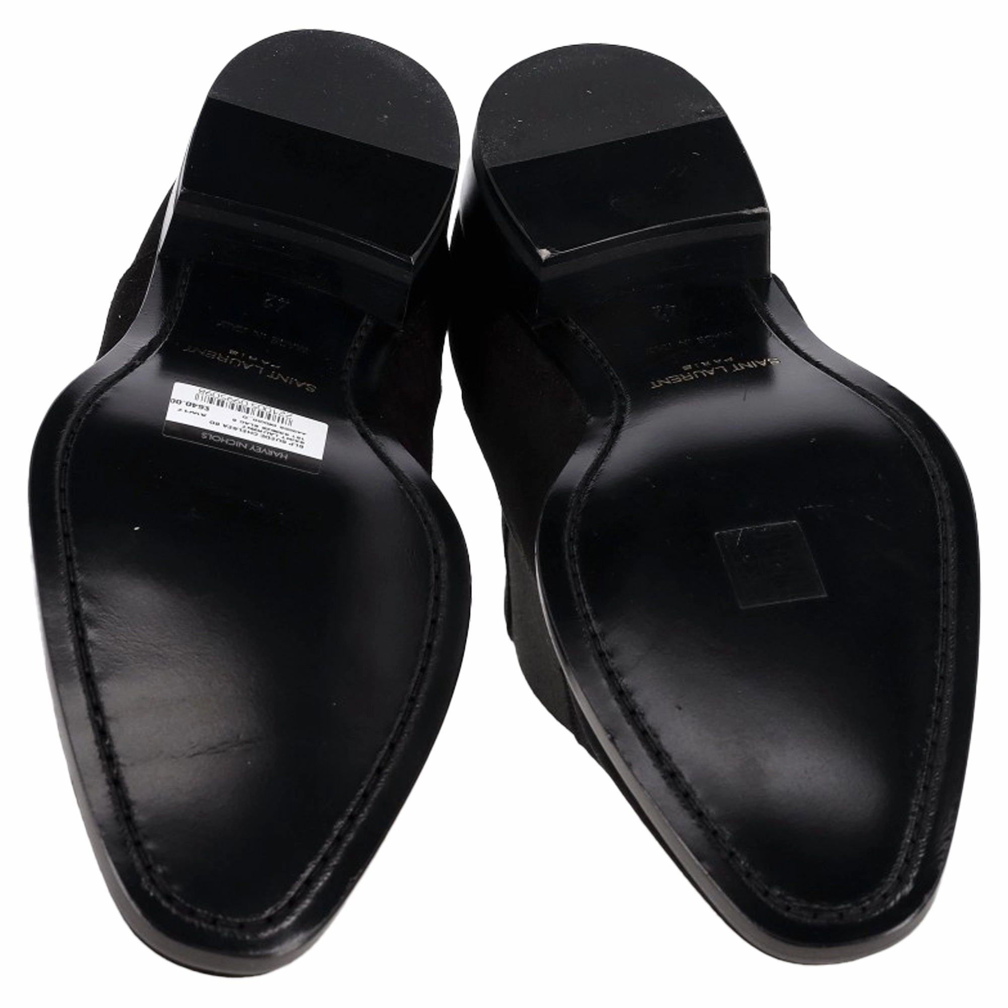 Saint Laurent Wyatt Chelsea Boots in Black Suede