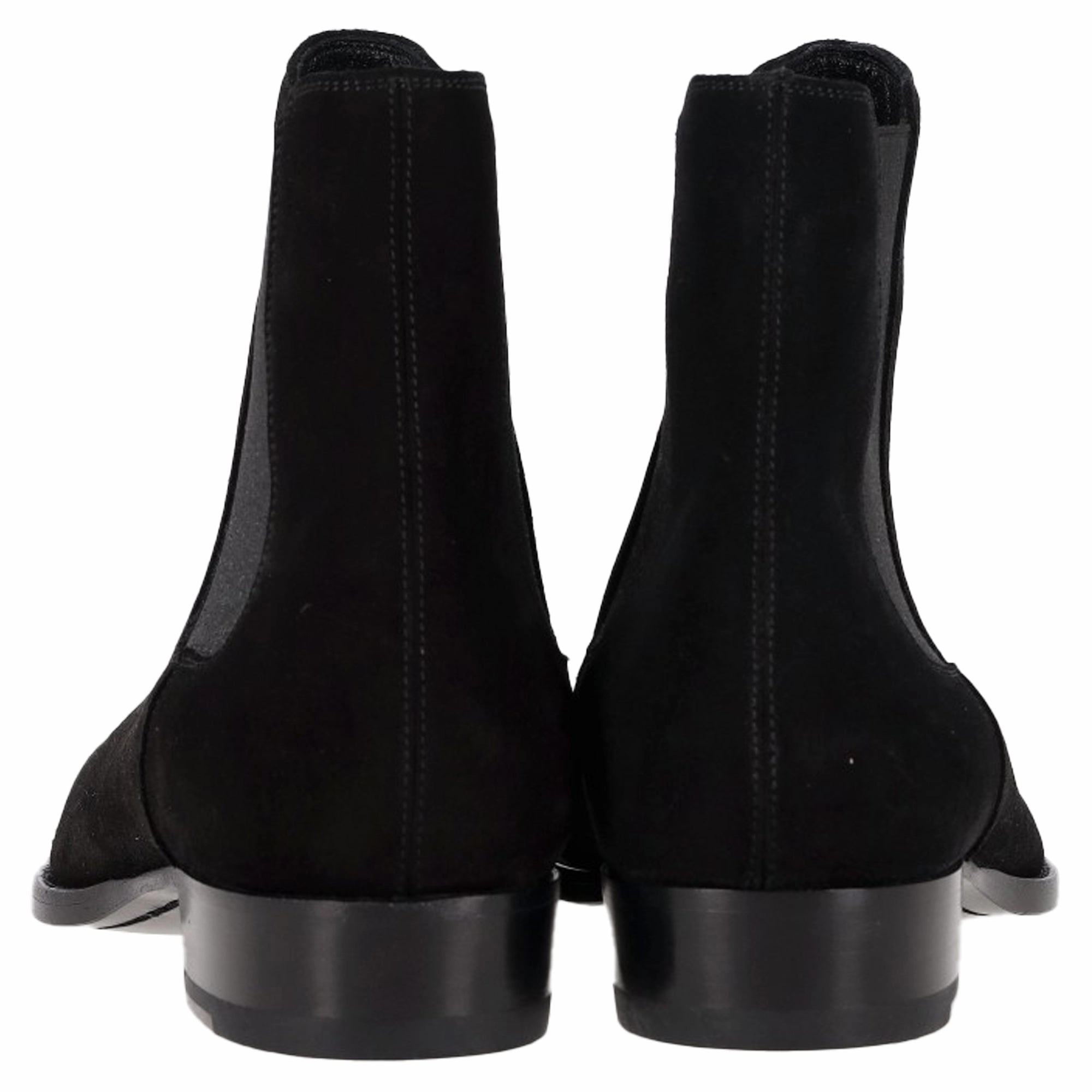 Saint Laurent Wyatt Chelsea Boots in Black Suede