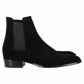 Saint Laurent Wyatt Chelsea Boots in Black Suede Buy Mens Chukkas online shop