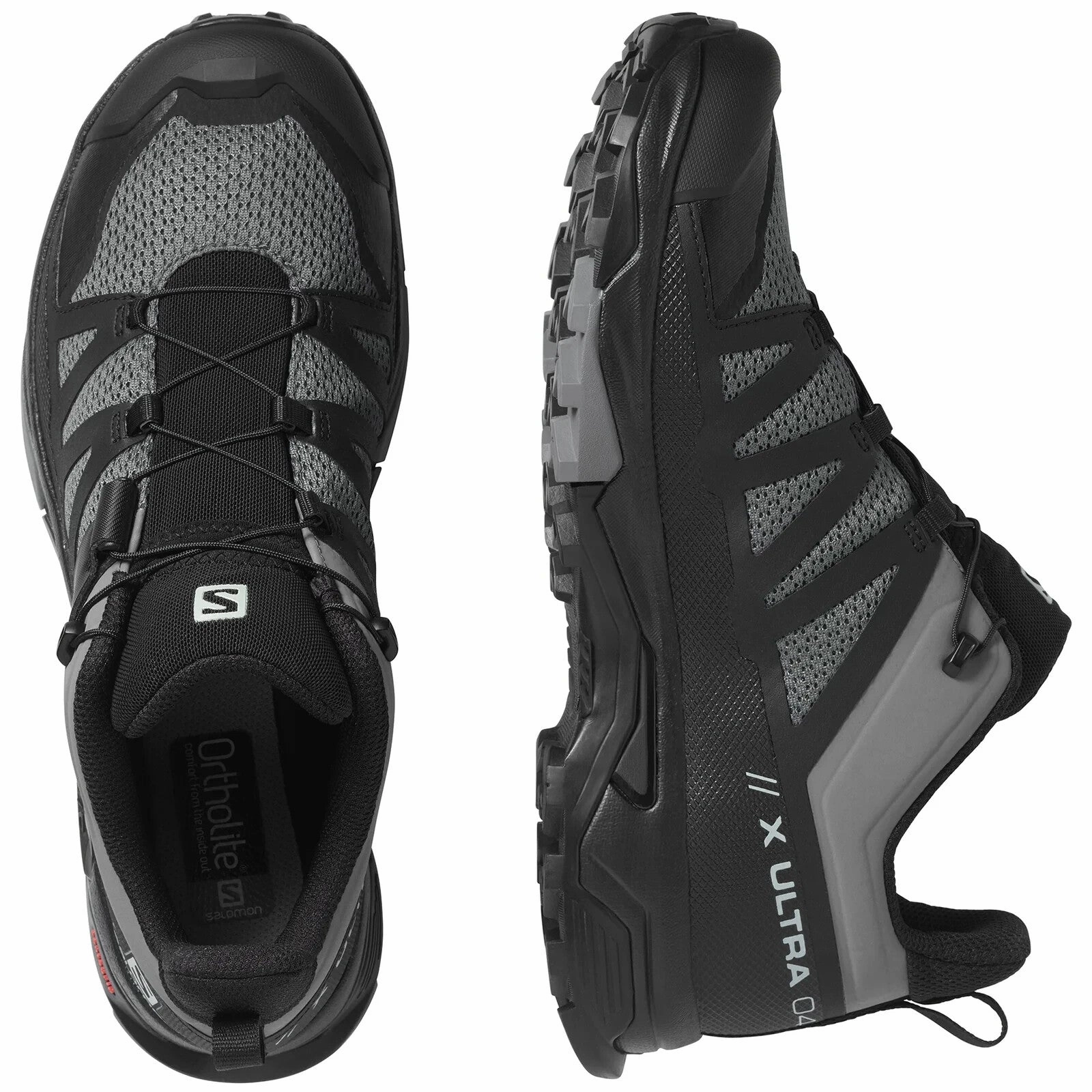 Salomon X Ultra 4 413856 Sneakers Men's Quiet Shade Black Low Top Hiking Shoes