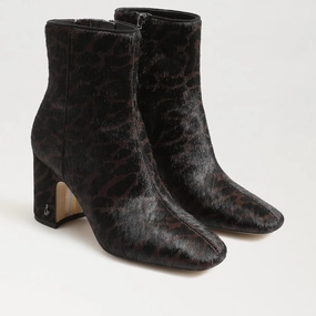 Sam Edelman Fawn Boot Womens' US 7 Brown Leather Block Heel Ankle Booties KHD568 Top-rated Womens Boots outlet