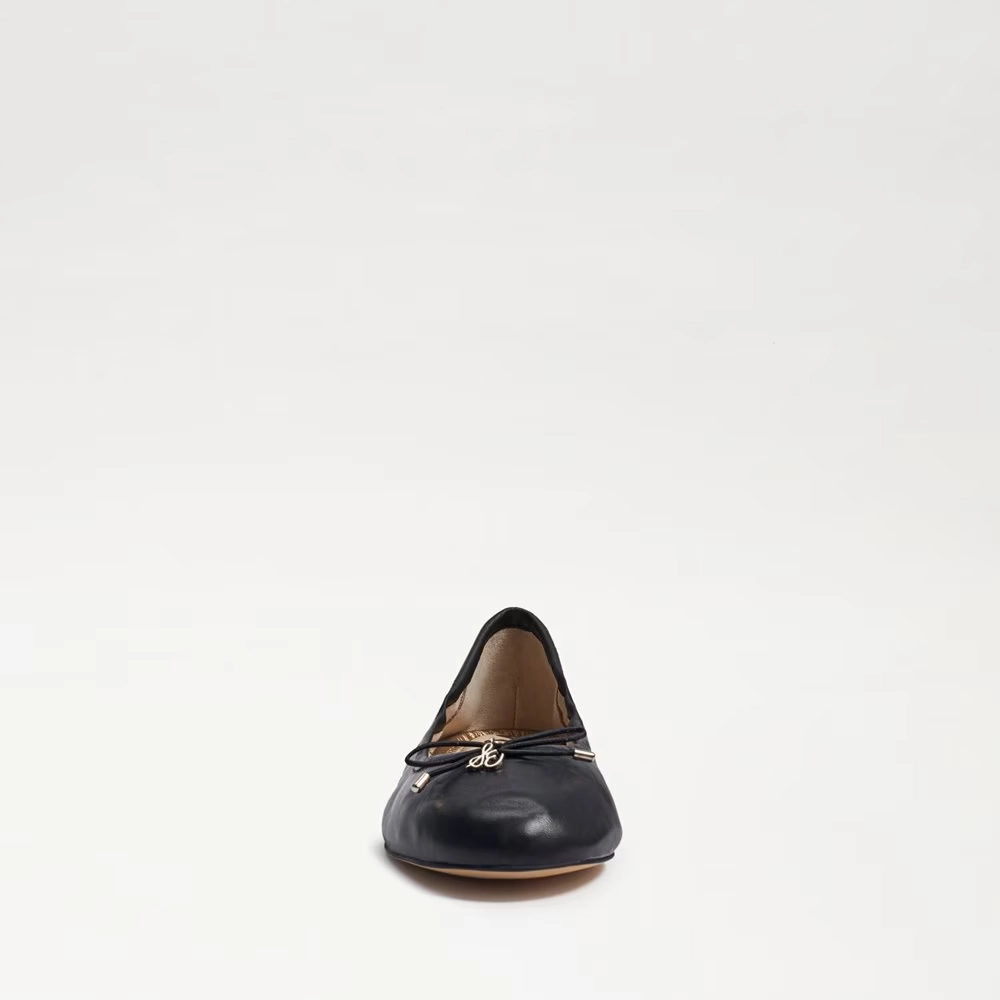 Sam Edelman Felicia Ballet Flat Girls Size 13 Black Leather Slip on Shoes ZPO673 (Black,13)