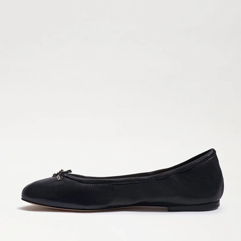 Sam Edelman Felicia Ballet Flat Girls Size 13 Black Leather Slip on Shoes ZPO673 (Black,13)