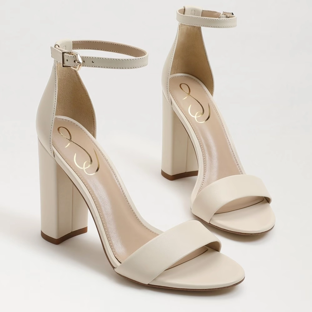 Sam Edelman Yaro EC0236281 Sandal Women's US 10 Ivory Leather Ankle Strap KHD864