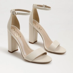 Sam Edelman Yaro EC0236281 Sandal Women's US 10 Ivory Leather Ankle Strap KHD864 Affordable Womens Sandals outlet