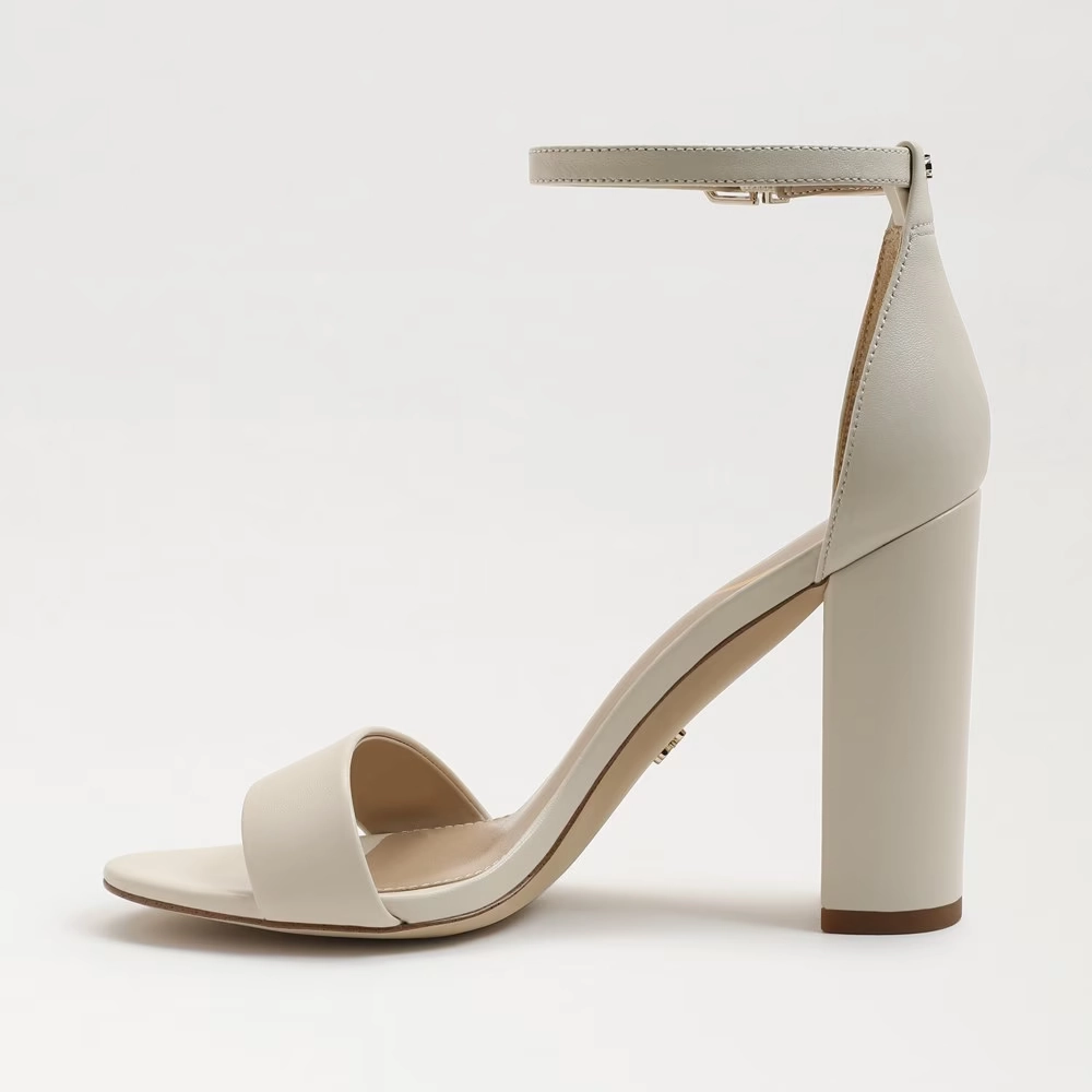 Sam Edelman Yaro EC0236281 Sandal Women's US 10 Ivory Leather Ankle Strap KHD864