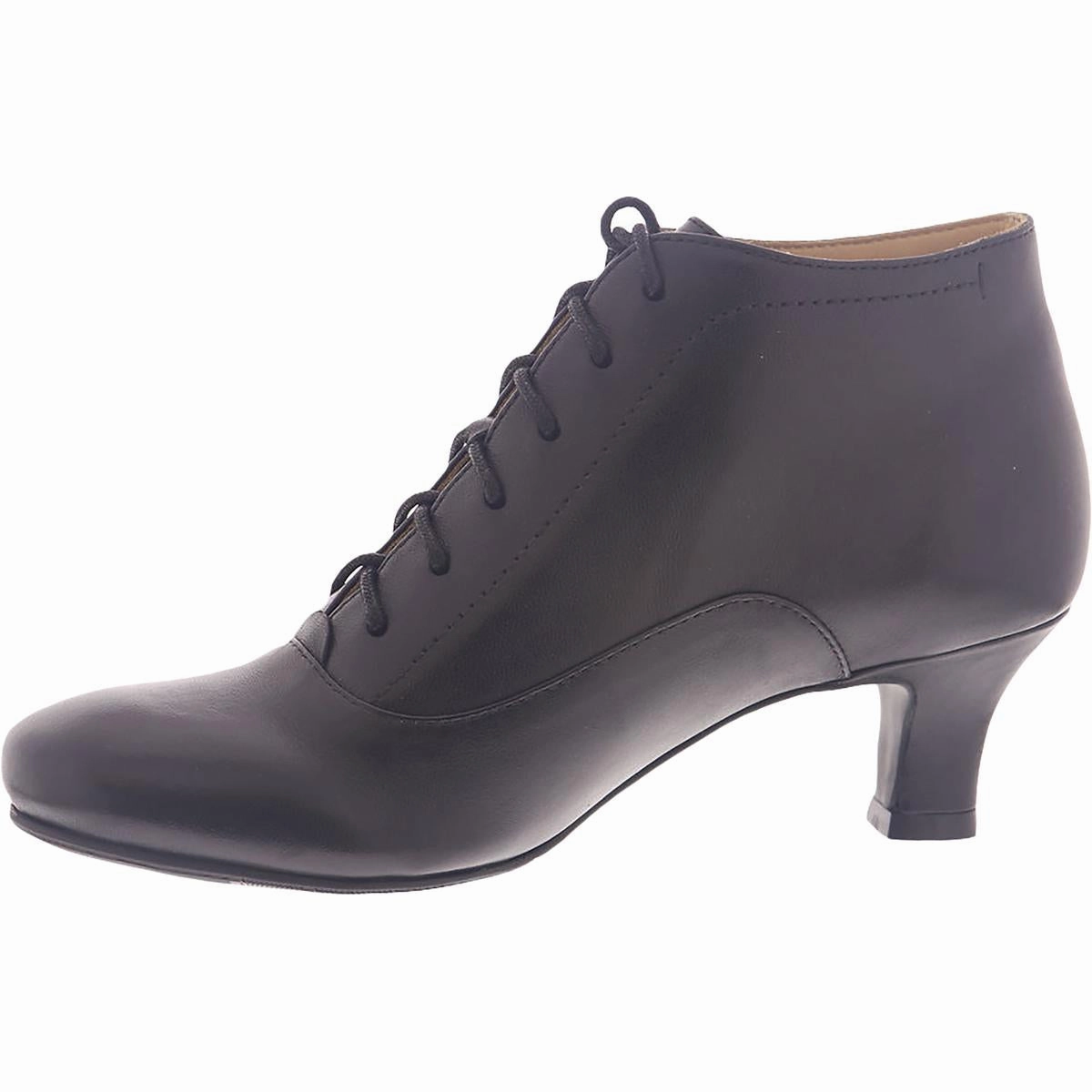 Sam Womens Leather Heeled Lace-Up Boot