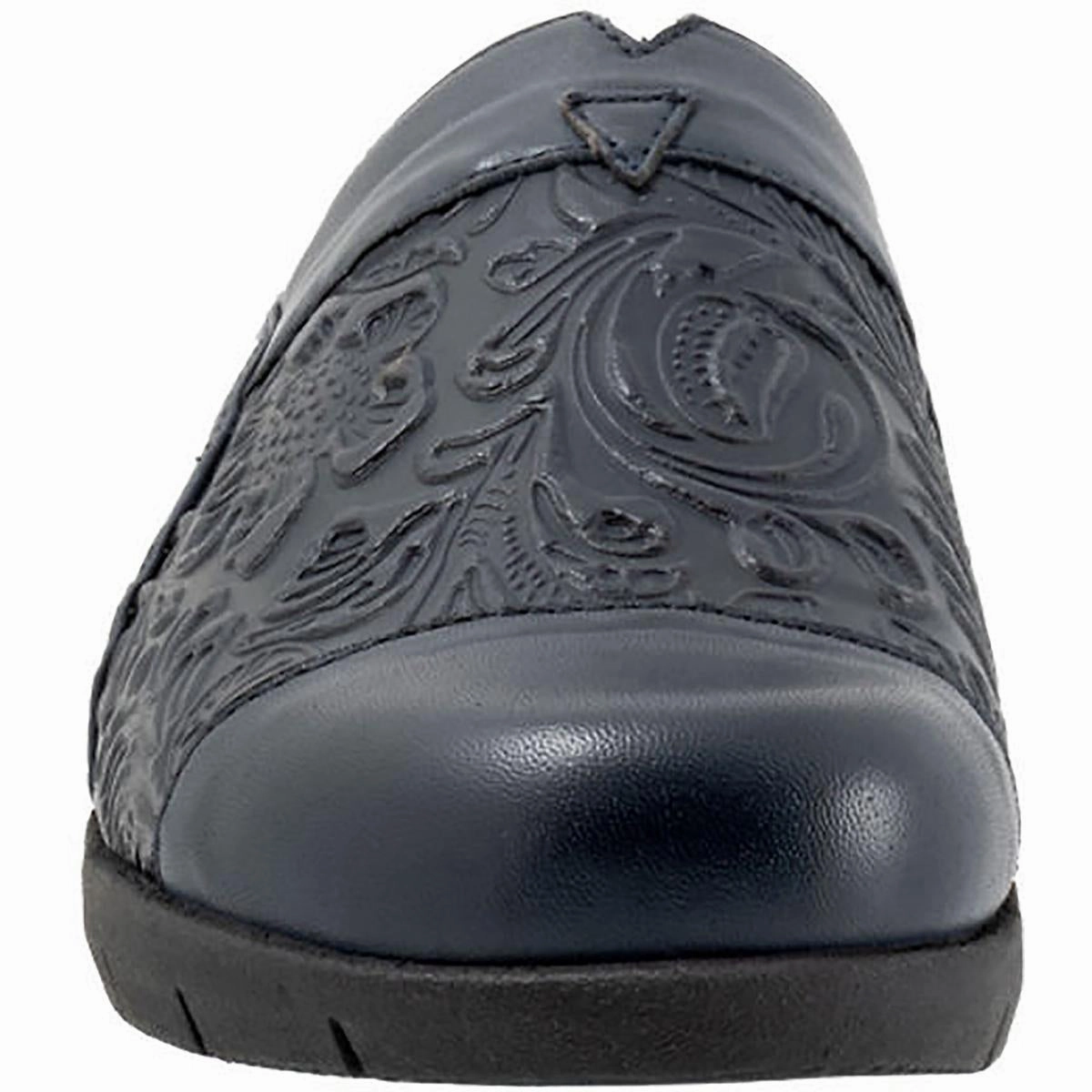 San Marcos Womens Leather Removable Insole Slide Sandals