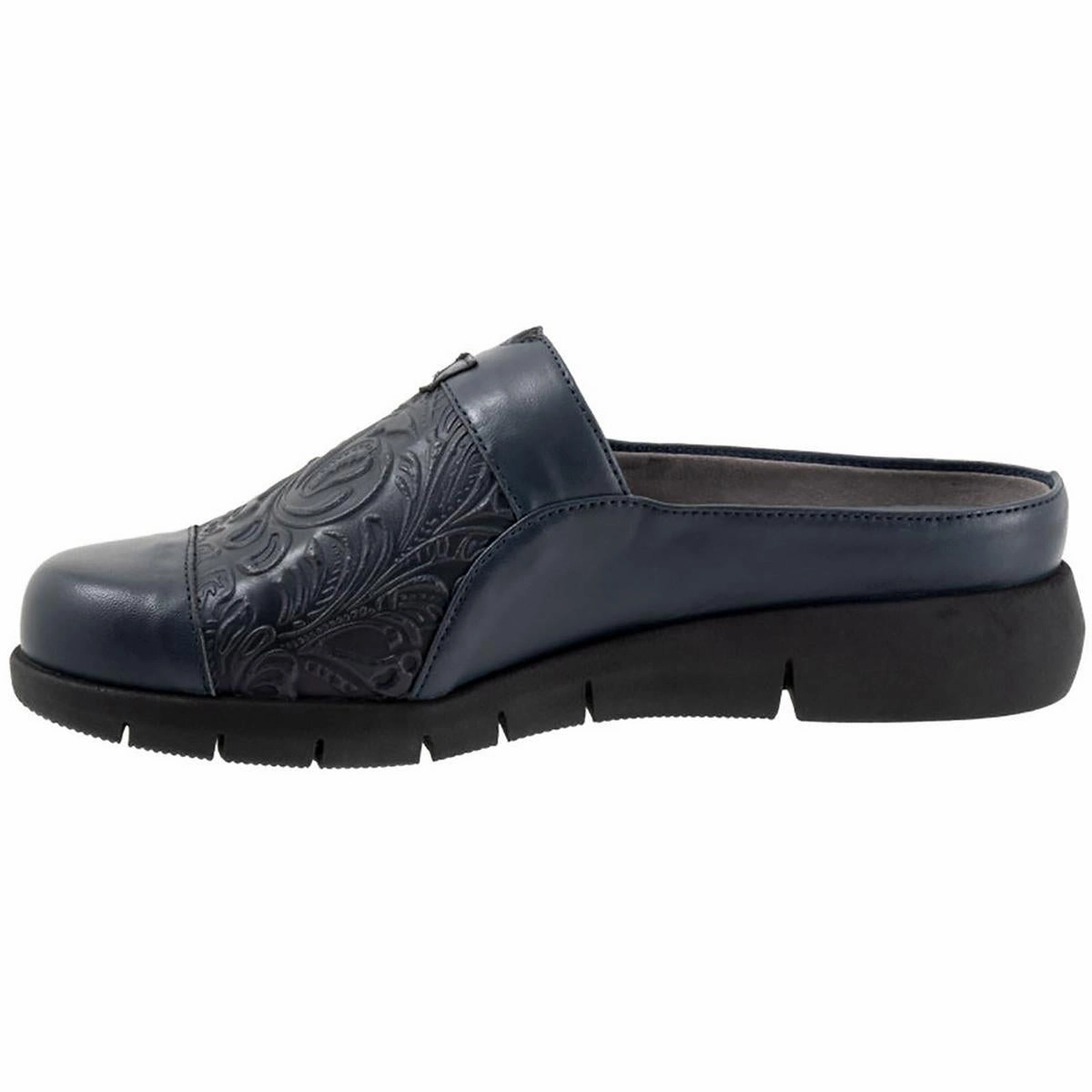 San Marcos Womens Leather Removable Insole Slide Sandals