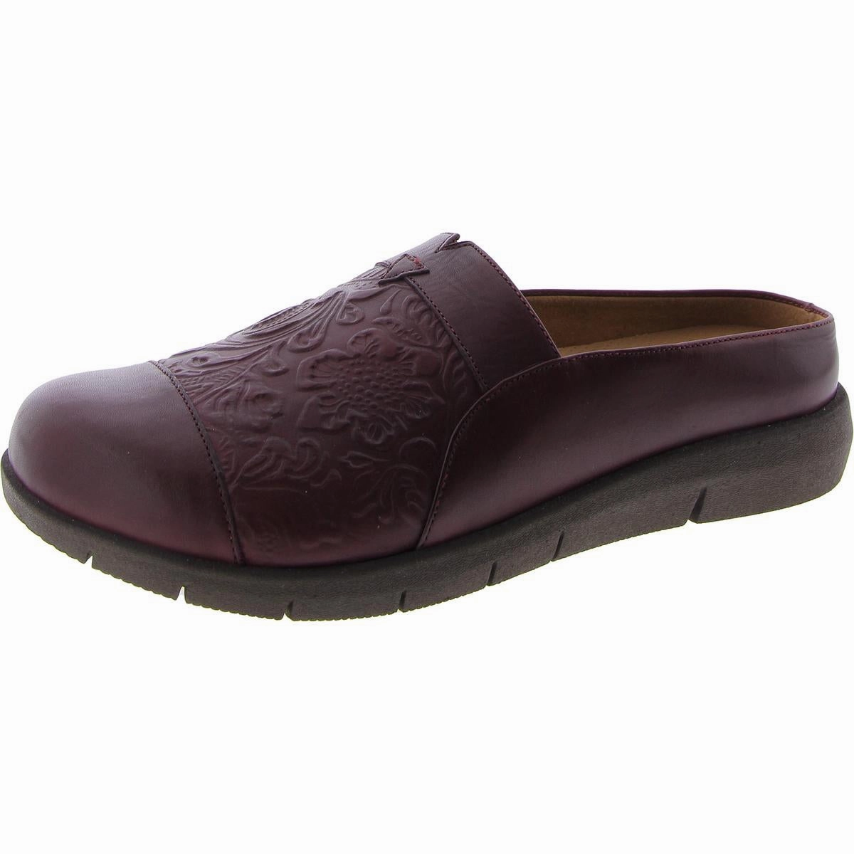 San Marcos Womens Leather Removable Insole Slide Sandals