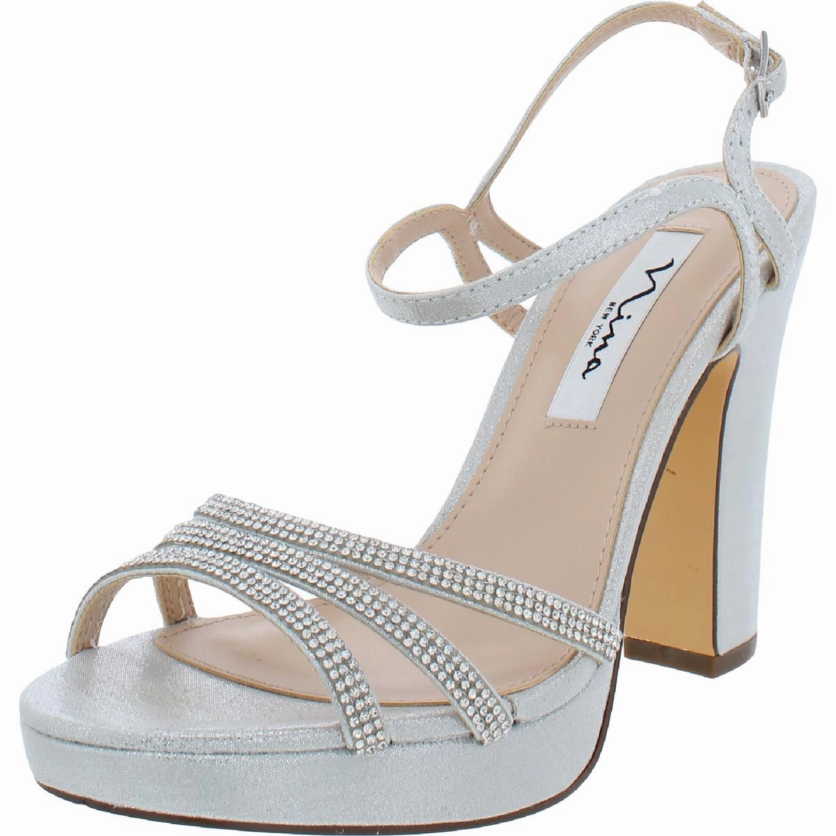 Saralyn Womens Rhinestone Open Toe Dress Sandals