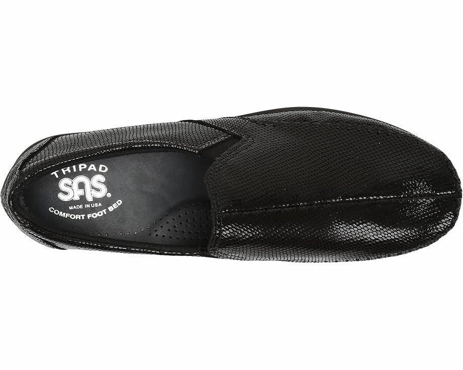 SAS Dream 2250-211 Loafer Women's 10 Black Leather Moc Toe Slip-On Shoes KHD2140