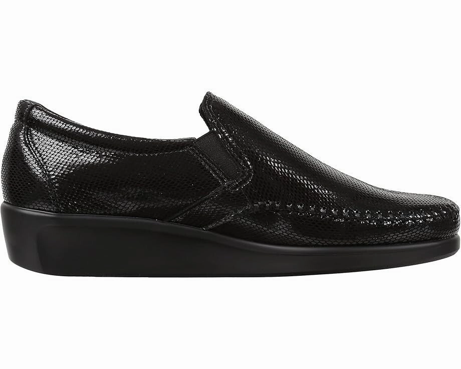 SAS Dream 2250-211 Loafer Women's 10 Black Leather Moc Toe Slip-On Shoes KHD2140