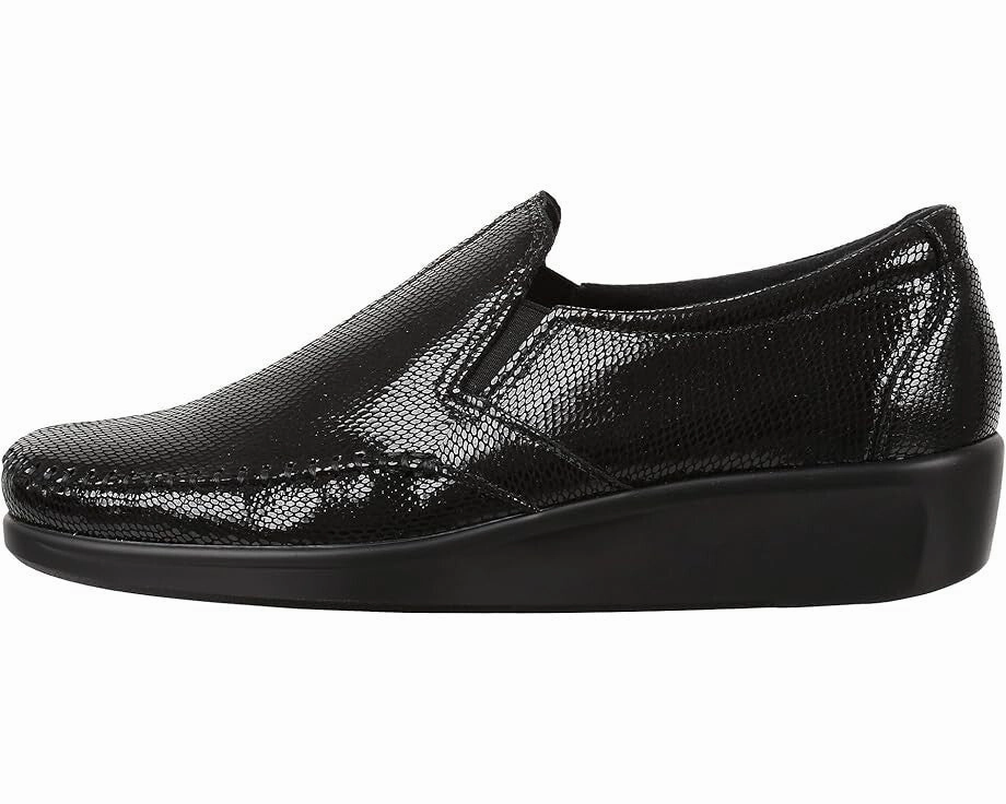 SAS Dream 2250-211 Loafer Women's 10 Black Leather Moc Toe Slip-On Shoes KHD2140
