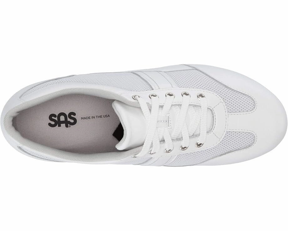 SAS Free Time Sneaker Women's US 5 White Mesh Lace-Up Walking Shoes ZOGG133