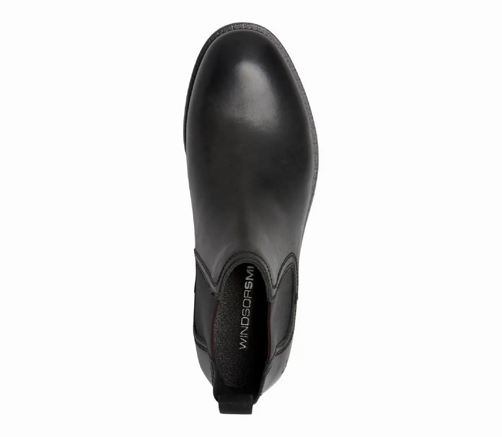 Sergio - Men's Black Slip On Leather Chelsea Boots